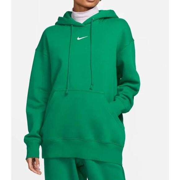 Nike Sportswear Phoenix Fleece Oversized Pullover Hoodie Green Large - Picture 1 of 5